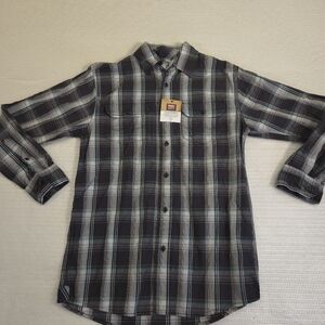 NEW Size Small Mens Wrangler Jeans Button Front Plaid Long Sleeve Shirt